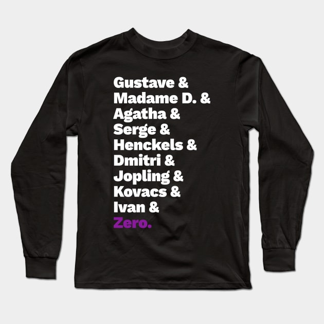 Grand Budapest List Long Sleeve T-Shirt by LanfaTees